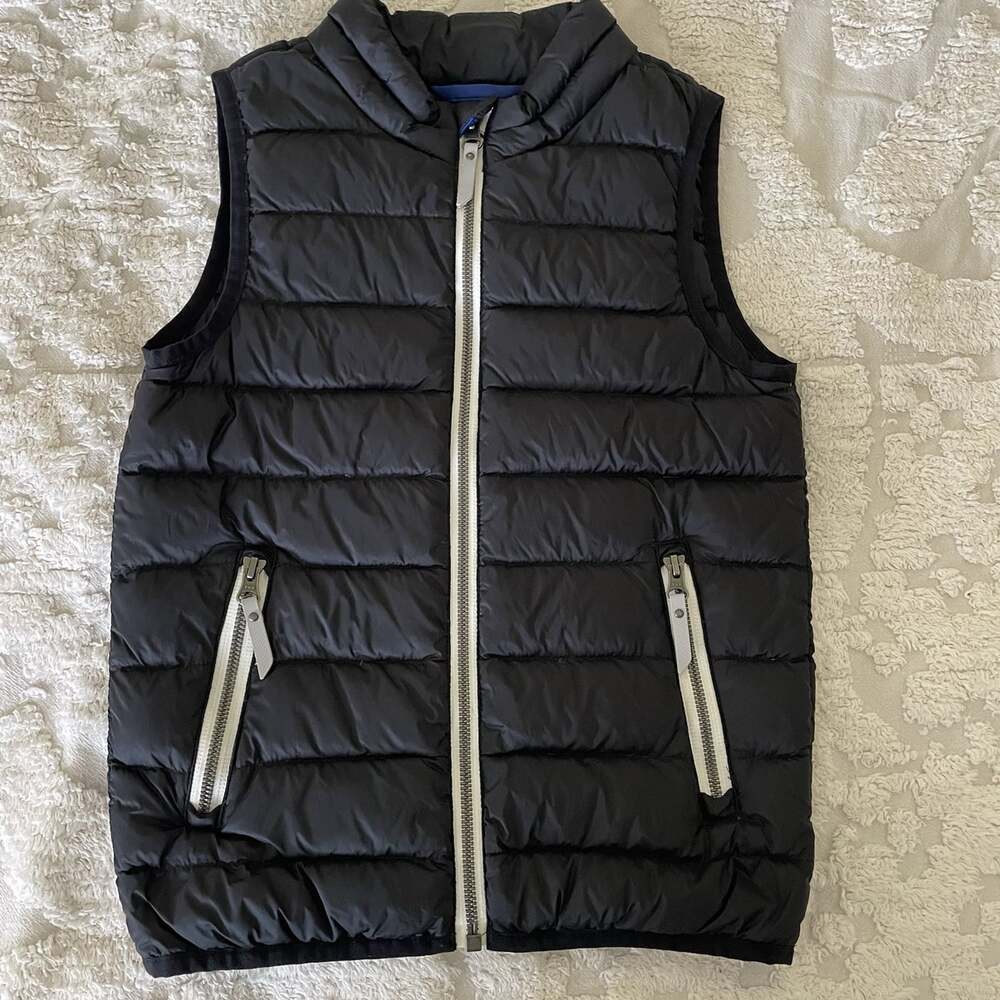 Hanna Andersson Boys 130 Size 8 Black Insulated Down Puffer Vest Zip Up